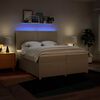 vidaXL Boxspringbett mit Matratze Creme 200x200 cm Stoff
