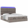 vidaXL Ottoman-Bett mit Matratzen & LEDs Taupe 160x200 cm Stoff