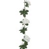 vidaXL Weihnachtskränze Blumen 6 Stk. Weiß 240 cm