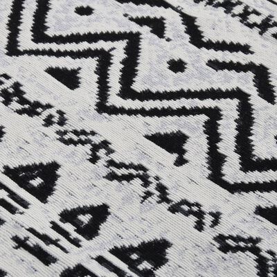 vidaXL Teppich Schwarz und Weiß 120x180 cm Baumwolle