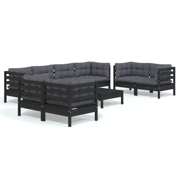 vidaXL 9-tlg. Garten-Lounge-Set mit Kissen Kiefer Massivholz