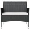 vidaXL 16-tlg. Garten-Lounge-Set mit Auflagen Poly Rattan Schwarz