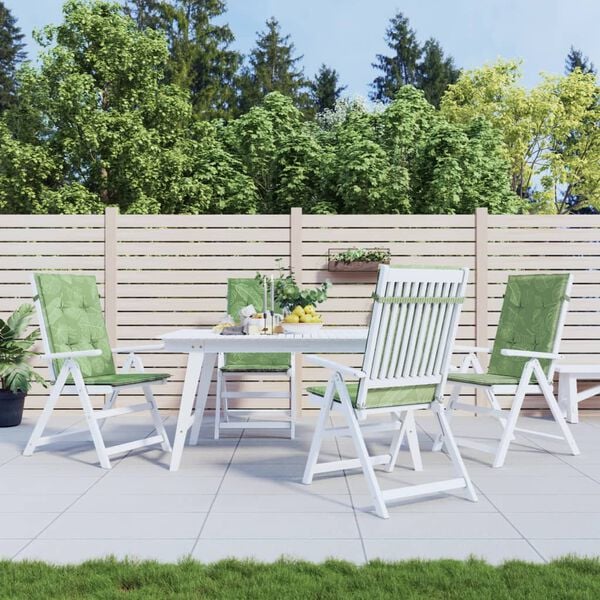 vidaXL Hochlehner-Auflagen 4 Stk. Blattmuster Stoff