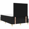 vidaXL LED Boxspringbett mit Matratze Schwarz 120 x 190 cm Stoff