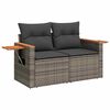 vidaXL Gartensofa-set mit Kissen 14 pcs Grau Poly-Rattan