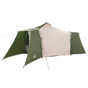 vidaXL Tipi Zelt mit Dach mit Speicher Gr&uuml;n 492 x 492 x 275 cm Taft