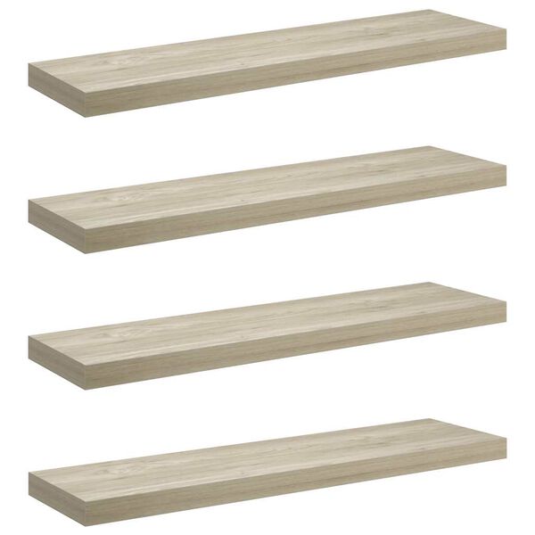vidaXL Schwebende Wandregale 4 Stk. Eichefarben 90x23,5x3,8 cm MDF