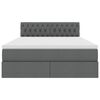 vidaXL Bett mit Stauraum und LED Dunkelgrau 140 x 190 cm Polyester