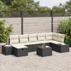 vidaXL Gartensofa-set mit Kissen 8 pcs Schwarz Poly-Rattan