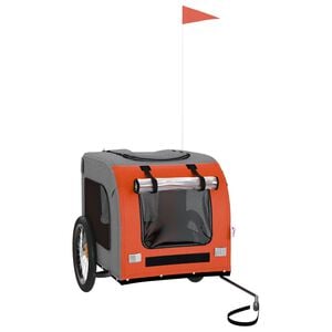 vidaXL Fahrradanh&auml;nger Hunde Orange und Grau Oxford-Gewebe & Eisen
