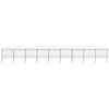 vidaXL Gartenzaun mit Speerspitzen Stahl (1,5 - 1,75) x 15,3 m Schwarz