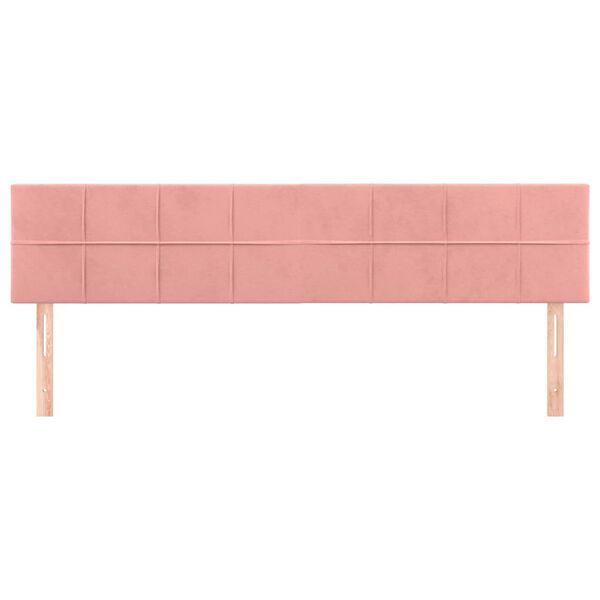 vidaXL Kopfteile 2 Stk. Rosa 90x5x78/88 cm Samt