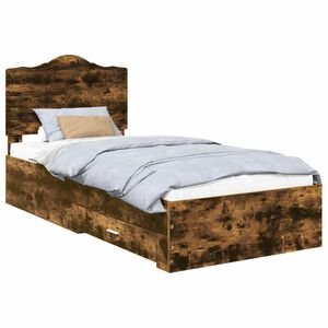 vidaXL Bettrahmen Ger&auml;ucherte Eiche 70 x 190 cm Holzwerkstoff