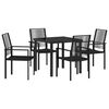 vidaXL Garten Essgruppe 5 pcs Schwarz Pulverbeschichteter Stahl