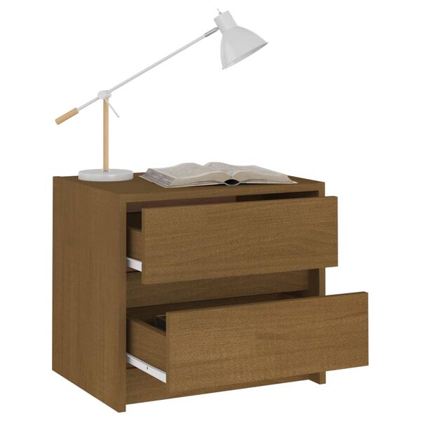 vidaXL Nachtschr&auml;nke 2 Stk. Honigbraun Massivholz Kiefer