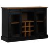 vidaXL Sideboard HALDEN 2 Schiebetüren Schwarz 112x40x80 cm Massivholz