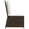 vidaXL Gartensessel mit Liegefunktion und Kissen Braun Poly Rattan