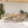 vidaXL Garten Essgruppe 7 pcs Beige Poly-Rattan
