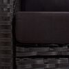 vidaXL 3-tlg. Garten-Lounge-Set mit Kissen Poly Rattan Schwarz