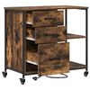 vidaXL Büroschrank mit Rad Räuchereiche 76 x 41 x 72 cm Holzwerkstoff