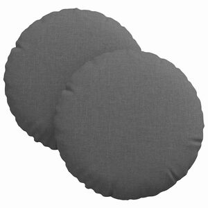 vidaXL Sitzkissen 2 stk. Stoff Dunkelgrau &Oslash;30 x 13 cm