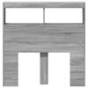 vidaXL LED-Kopfteil mit Ablagen Grau Sonoma 100x17x102 cm