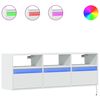vidaXL TV-Wandschrank mit LED-Beleuchtung Wei&szlig; 130x31x45 cm
