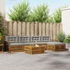 vidaXL Outdoor-Sofagarnitur mit Kissen 6 pcs Nat&uuml;rlich und Hellgrau