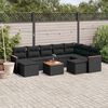 vidaXL 10-tlg. Garten-Sofagarnitur mit Kissen Schwarz Poly Rattan