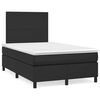 vidaXL Boxspringbett mit Matratze Schwarz 120x190 cm Kunstleder