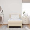 vidaXL Boxspringbett mit Matratze mit Kopfteil Creme 90 x 190 cm Stoff