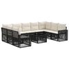 vidaXL Gartensofa-set 10 pcs Schwarz und Cremewei&szlig; Poly-Rattan