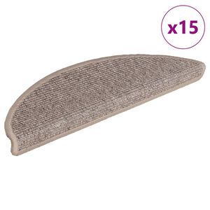 vidaXL Stufenmatten 15 Stk. 56x17x3 cm Dunkelbeige Halbrund