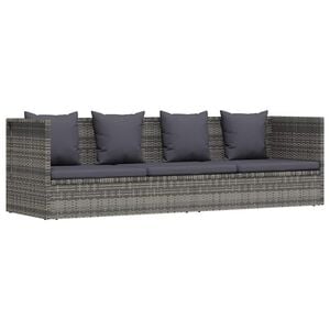 vidaXL Garten-Sofabett 200x60 cm Poly Rattan Grau