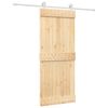 vidaXL Schiebet&uuml;r Nat&uuml;rlich und Wei&szlig; 85 x 210 cm Massivkiefer