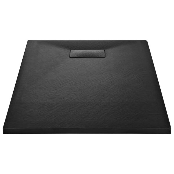 vidaXL Duschwanne SMC Schwarz 100×80 cm