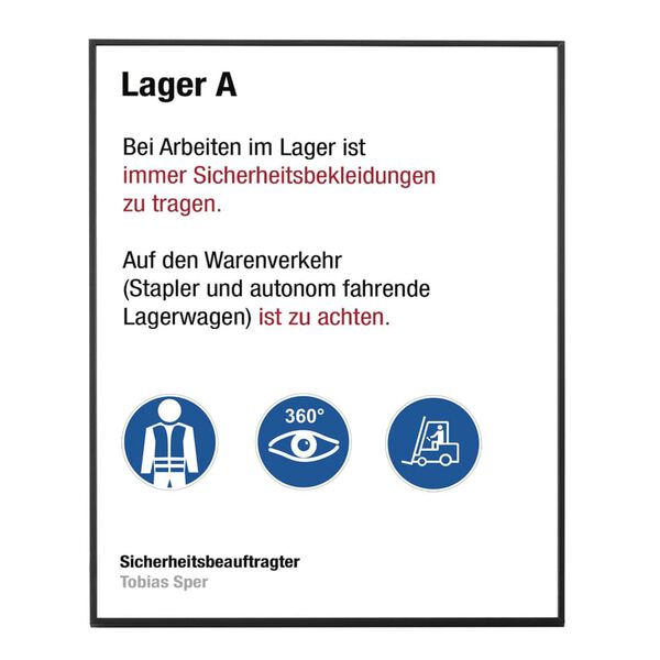 MOEDEL Info-Schild A4 Schwarz
