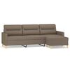 vidaXL 3-Sitzer-Sofa mit Hocker Taupe 210 cm Stoff