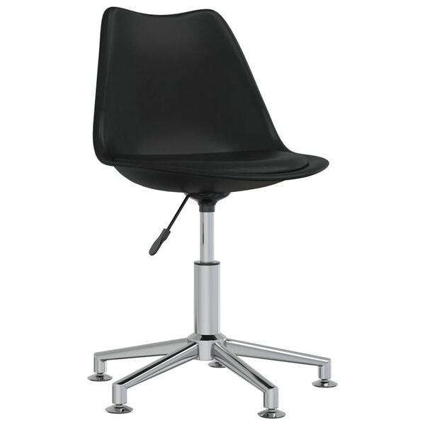 vidaXL Drehbare Esszimmerst&uuml;hle 4 Stk. Schwarz Kunstleder