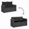 vidaXL Gartensofa-set mit Kissen mit Kissen 12 pcs Schwarz Poly Rattan