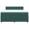vidaXL Boxspringbett mit Matratze Dunkelgr&uuml;n 180x200 cm Samt