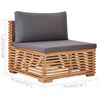 vidaXL 6-tlg. Garten-Lounge-Set mit Kissen Dunkelgrau Massivholz Teak