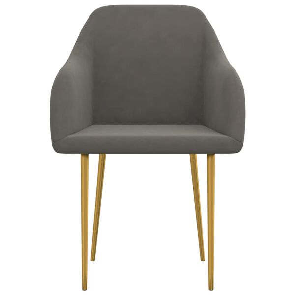 vidaXL Esszimmerst&uuml;hle 2 Stk. Dunkelgrau Samt