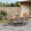 vidaXL Garten Essgruppe 9 pcs Grau Poly-Rattan