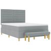 vidaXL Boxspringbett mit Matratze Hellgrau 140 x 200 cm Stoff