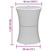 vidaXL Garten-Beistelltisch Trommelform Beige Poly Rattan Massivholz
