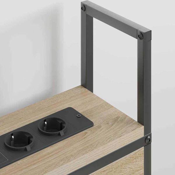 vidaXL Kopfteil mit Stauraum mit Ladestation Sonoma-Eiche 135 cm