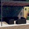 vidaXL 12-tlg. Garten-Lounge-Set mit Kissen Schwarz Poly Rattan