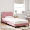 vidaXL Bett mit Matratze Rosa 100x200 cm Samt