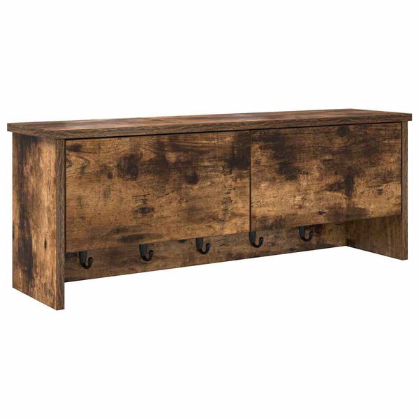 vidaXL Wandmontierter nachttisch Ger&auml;ucherte Eiche 80 x 20 x 30 cm